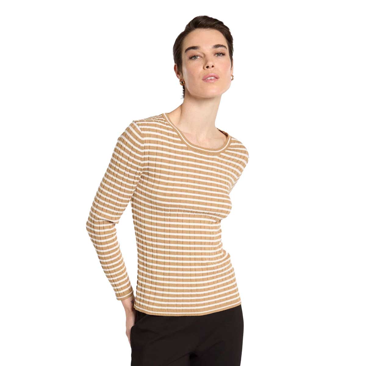 Marco Polo Fine Stripe Rib Knit Jersey